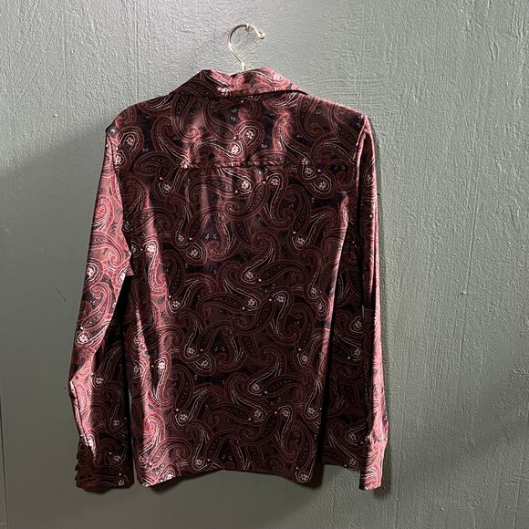 Vintage Havanna Jacks Cafe Paisley Long Sleeve Shirt Large Tropical - Picture 5 of 5